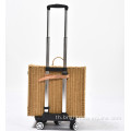 Wicker Rattan Wicker เดินทางแคปซูล Pet Carrier กระเป๋ารถเข็นกระเป๋ารถเข็นพกพาแมว